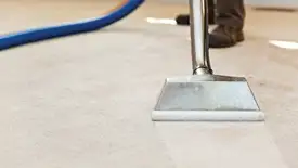 Carpet cleaning wand head gliding over a light carpet during hot-water extraction, El Paso, TX.